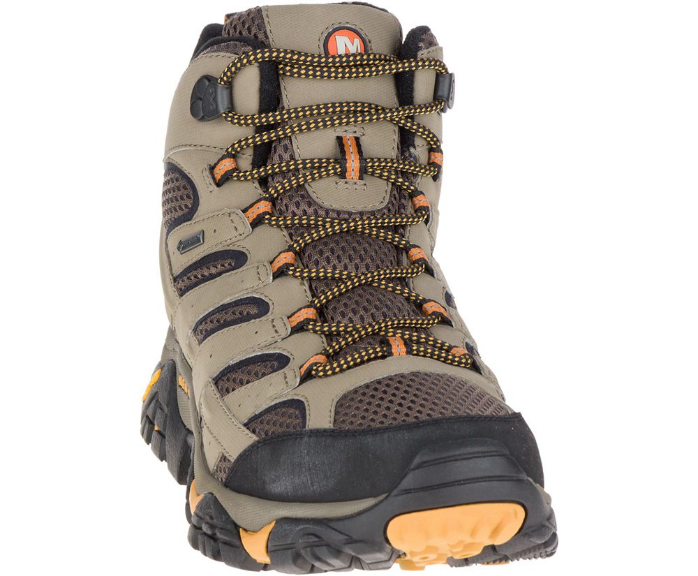 Kozaki Merrell Męskie Brązowe - Moab 2 Mid Gore-Tex® - 915206-DRE